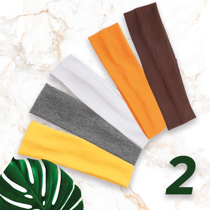 Lot de 5 Bandeaux élastiques en coton pour femmes