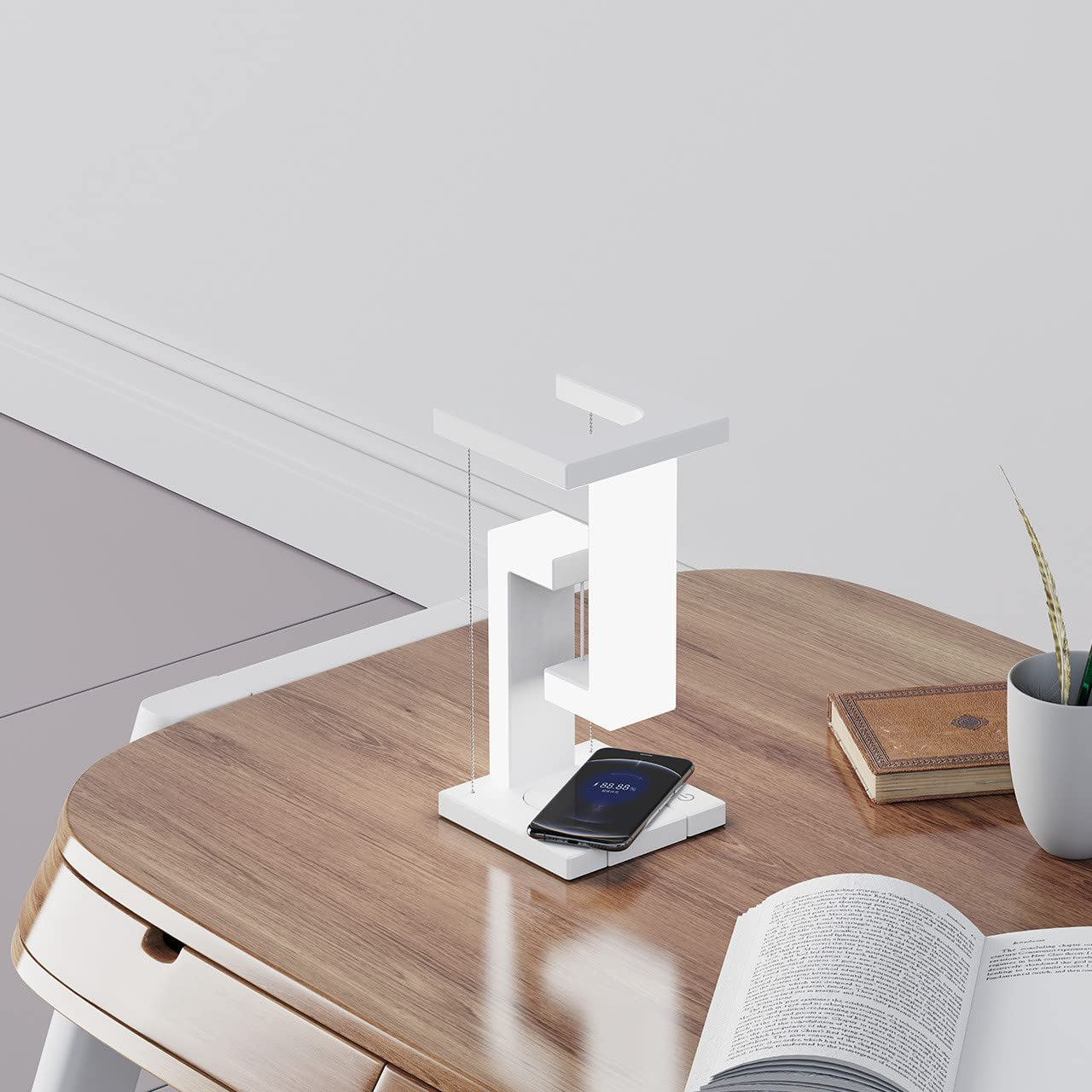 Lampe de chevet suspendue avec chargeur sans-fil intégré