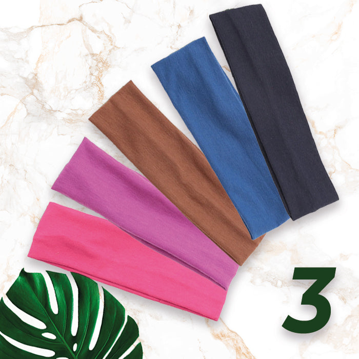 Lot de 5 Bandeaux élastiques en coton pour femmes