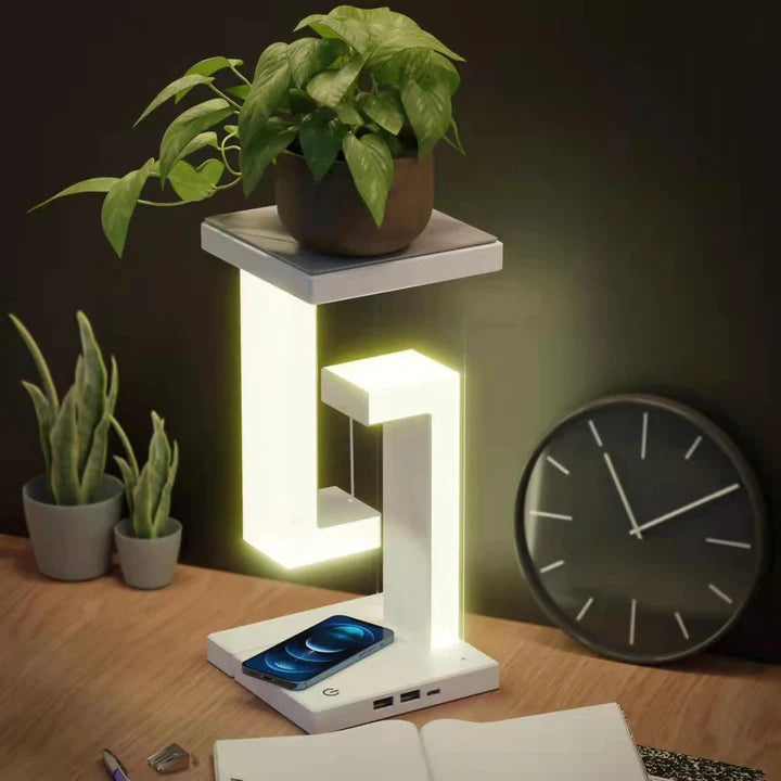 Lampe de chevet suspendue avec chargeur sans-fil intégré