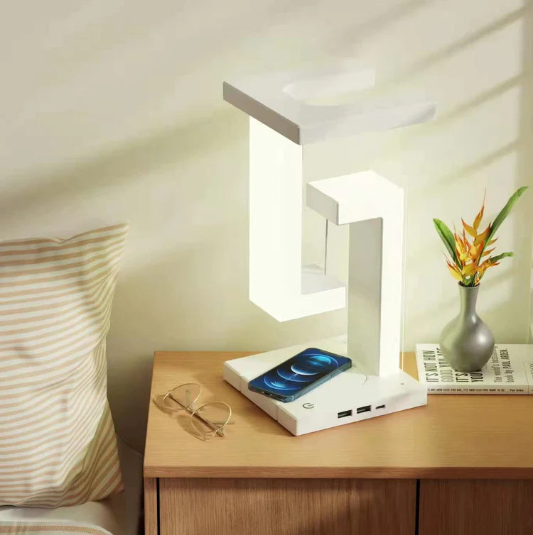Lampe de chevet suspendue avec chargeur sans-fil intégré