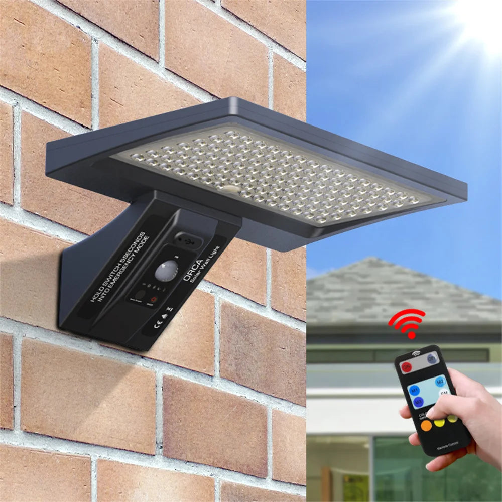 Applique Murale Solaire LED avec Télécommande et Détecteur de Mouvement