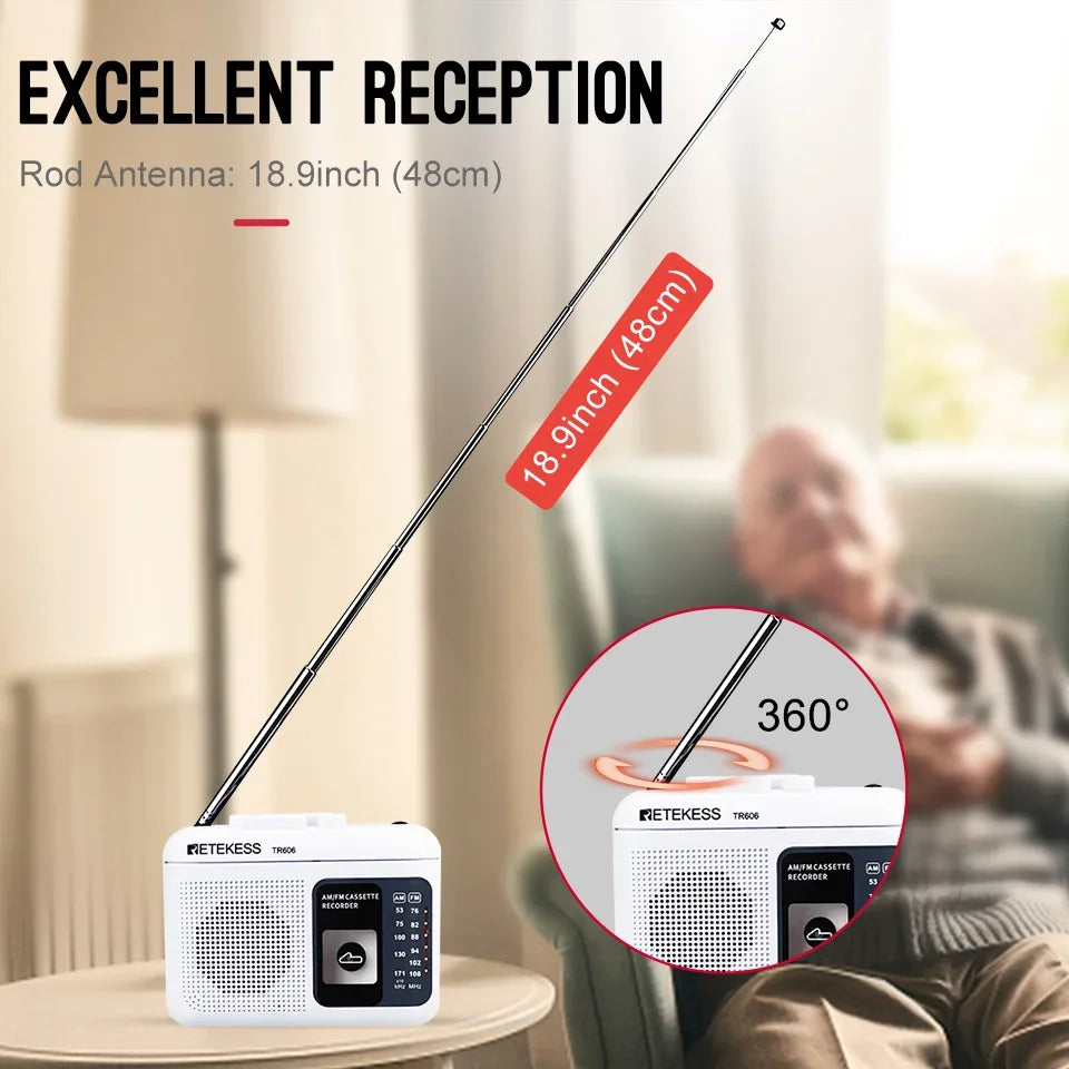Radio Cassette Portable FM/AM avec Enregistreur