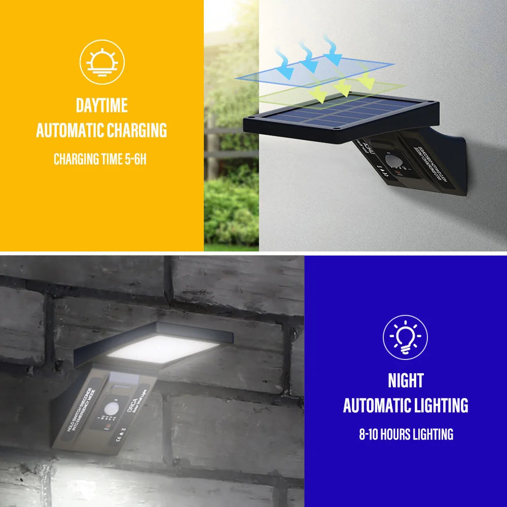 Applique Murale Solaire LED avec Télécommande et Détecteur de Mouvement