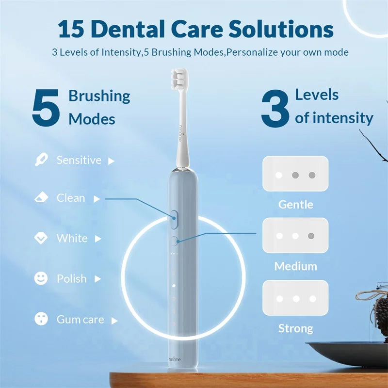 Brosse à dents électrique à ultrasons - 365 Jours d'autonomie !