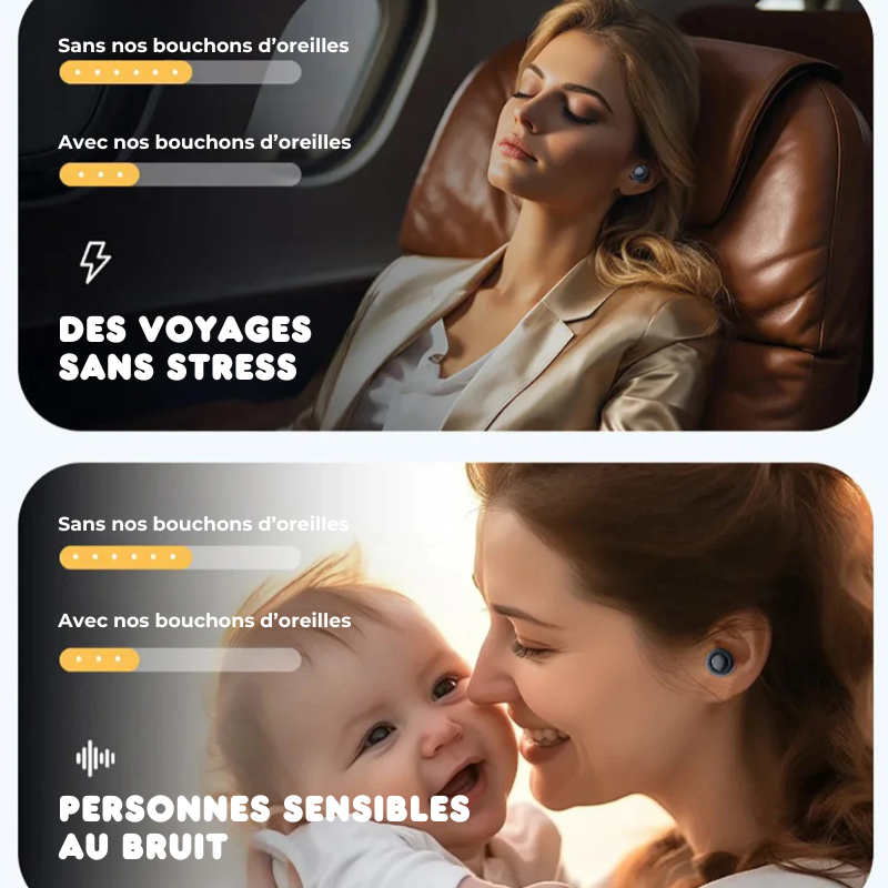 Reusable Noise-Cancelling Earplugs - Snoring & Concentration