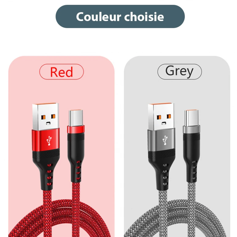 Câble USB tressé Type-C - Jusqu'à 8 mètres !