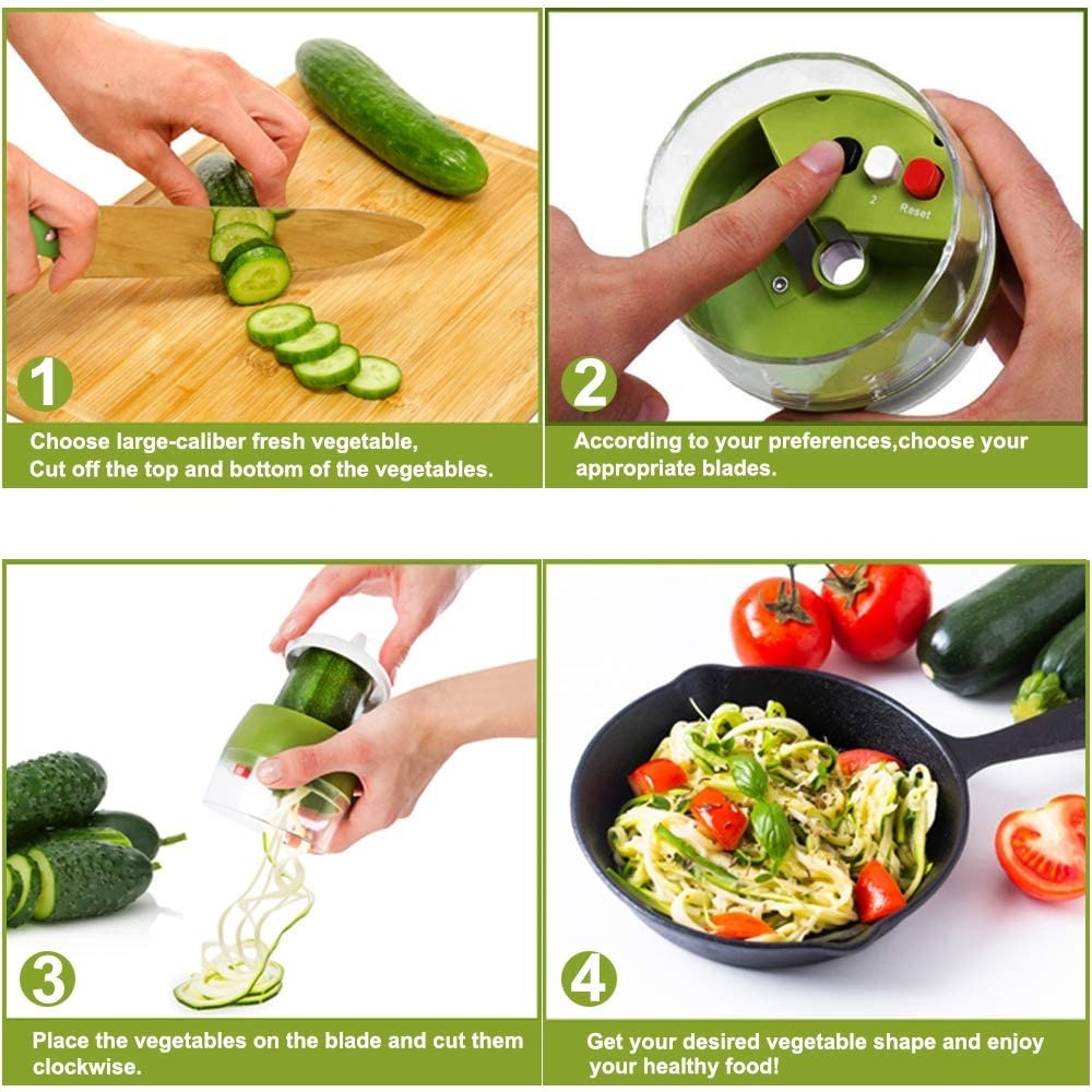 Veggy Slicer - Le Trancheur 4 en 1 en spirale pour légumes et fruits