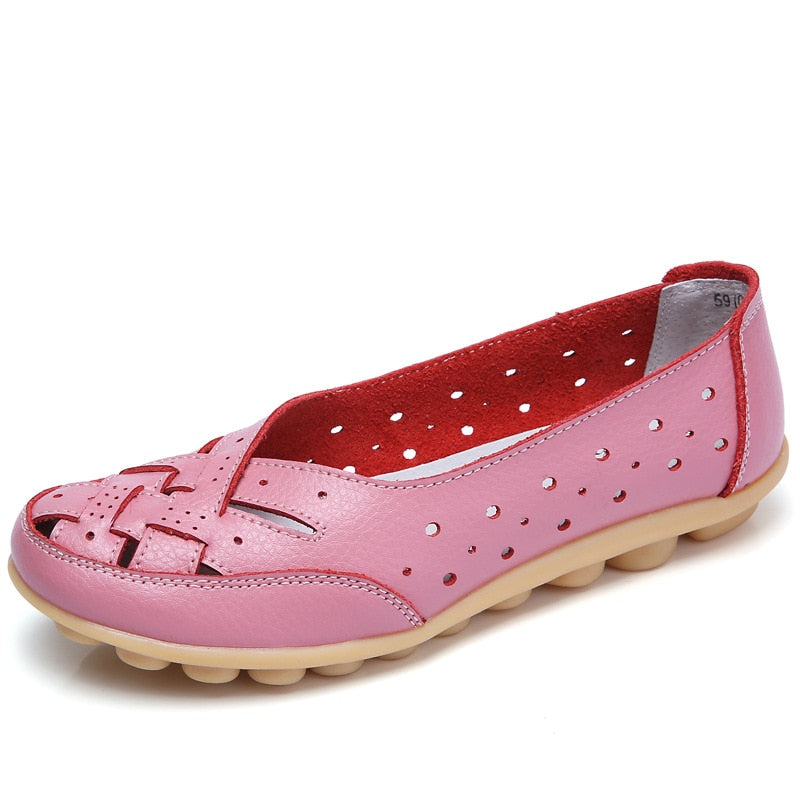 Ballerines en cuir confortables mi-saison