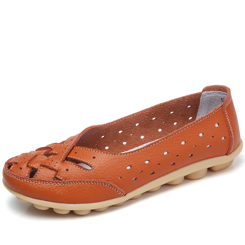 Ballerines en cuir confortables mi-saison
