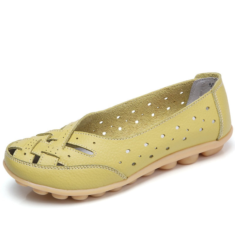 Ballerines en cuir confortables mi-saison