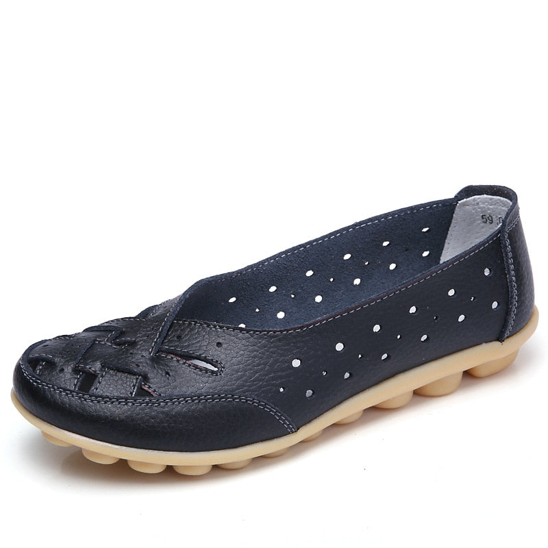 Ballerines en cuir confortables mi-saison