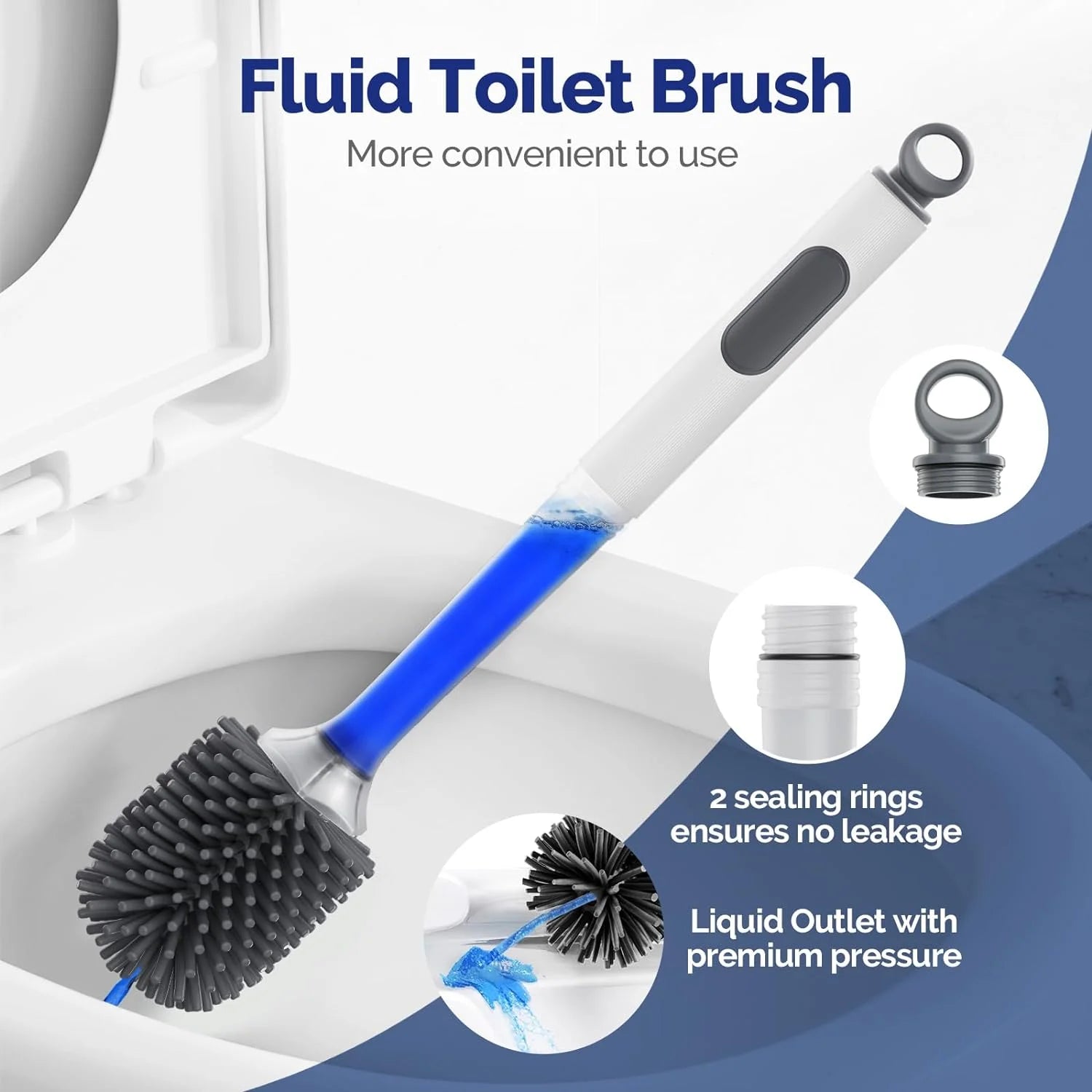 Brosse de toilette Hygiénique en silicone souple avec pulvérisateur intégré
