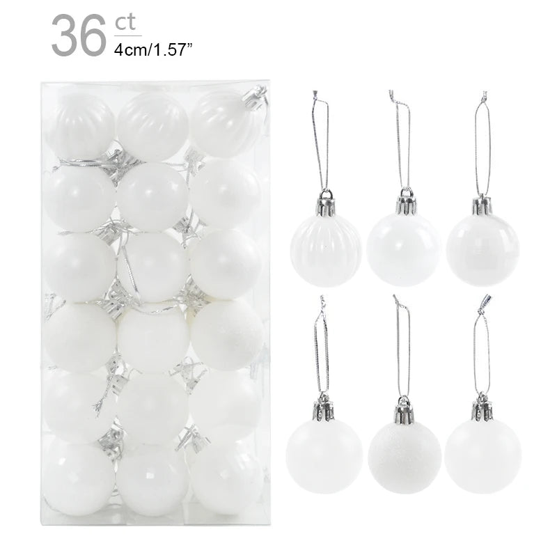 Lot de 36 Mini Boules de Noël