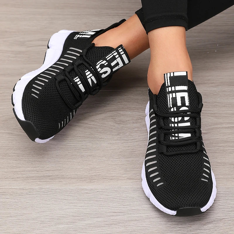 Chaussures de sport femme à plateforme respirantes — confort tendance pour marche et randonnée