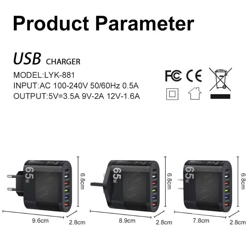 POWER CHARGE - Adaptateur 6 en 1 à charge rapide