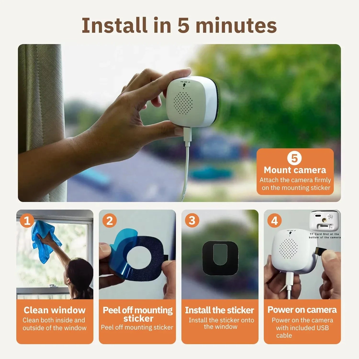 Mini Caméra Fenêtre WiFi 2K QHD Bluetooth — Vision Nocturne
