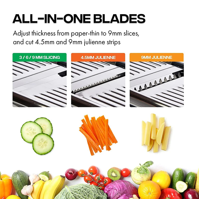 Mandoline coupe-légumes réglable en acier inoxydable