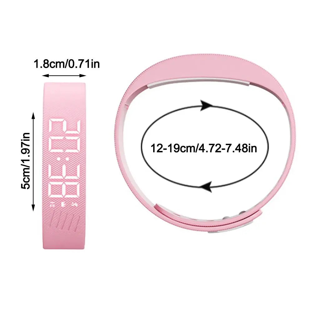 Bracelet Réveil Vibrant Étanche – Horloge LED avec Alarme, Podomètre et Bracelet Réglable