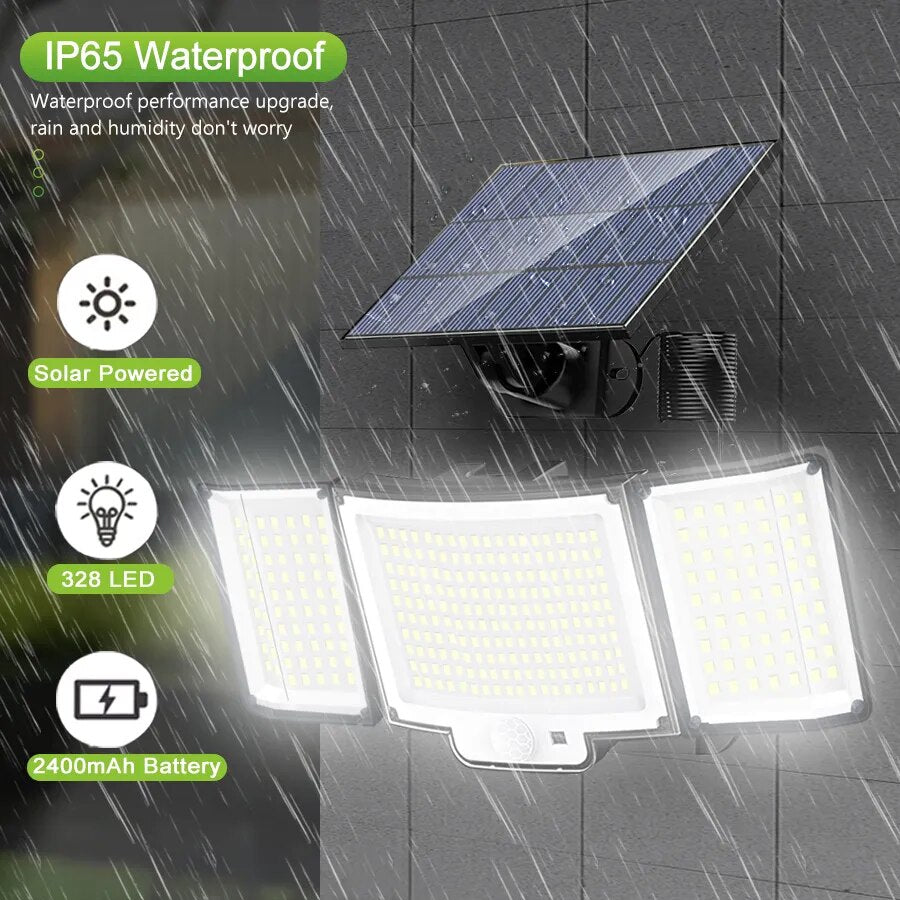 Applique Solaire 348LED - Eclairage puissant 180 degrés