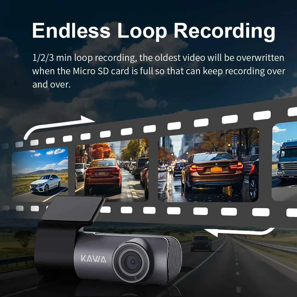 DashCam Kawa Enregistreur Vidéo 2K pour voiture
