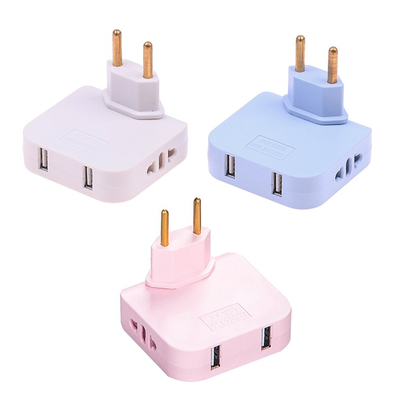 Lot de 3 Prise murale gain de place 4 en 1 - 2 Ports USB