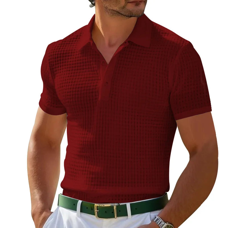 Polo Homme Été 2025 – Tissu Gaufré Respirant