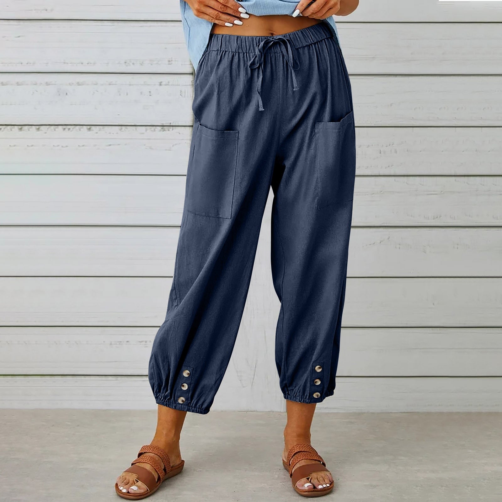 Pantalon ample droit à jambe large pour femmes