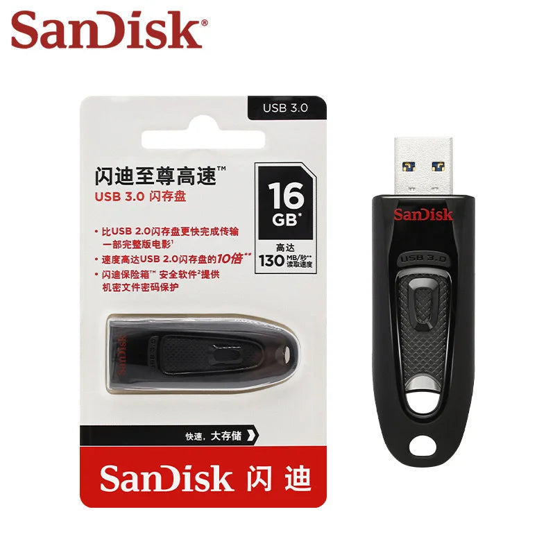 Clé USB SanDisk Ultra CZ48 USB 3.0 Haute Vitesse – 16 Go à 256 Go