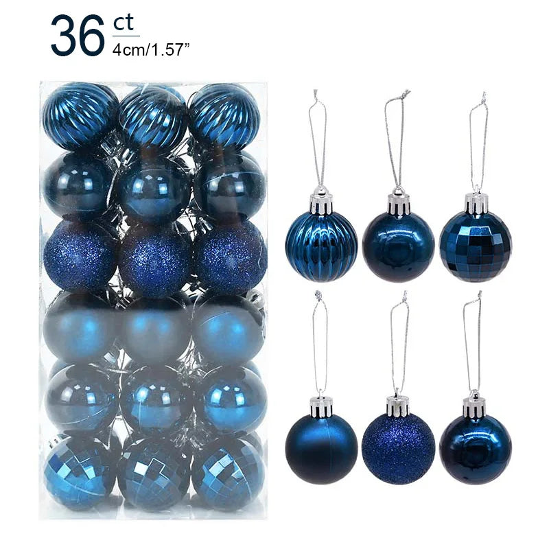 Lot de 36 Mini Boules de Noël