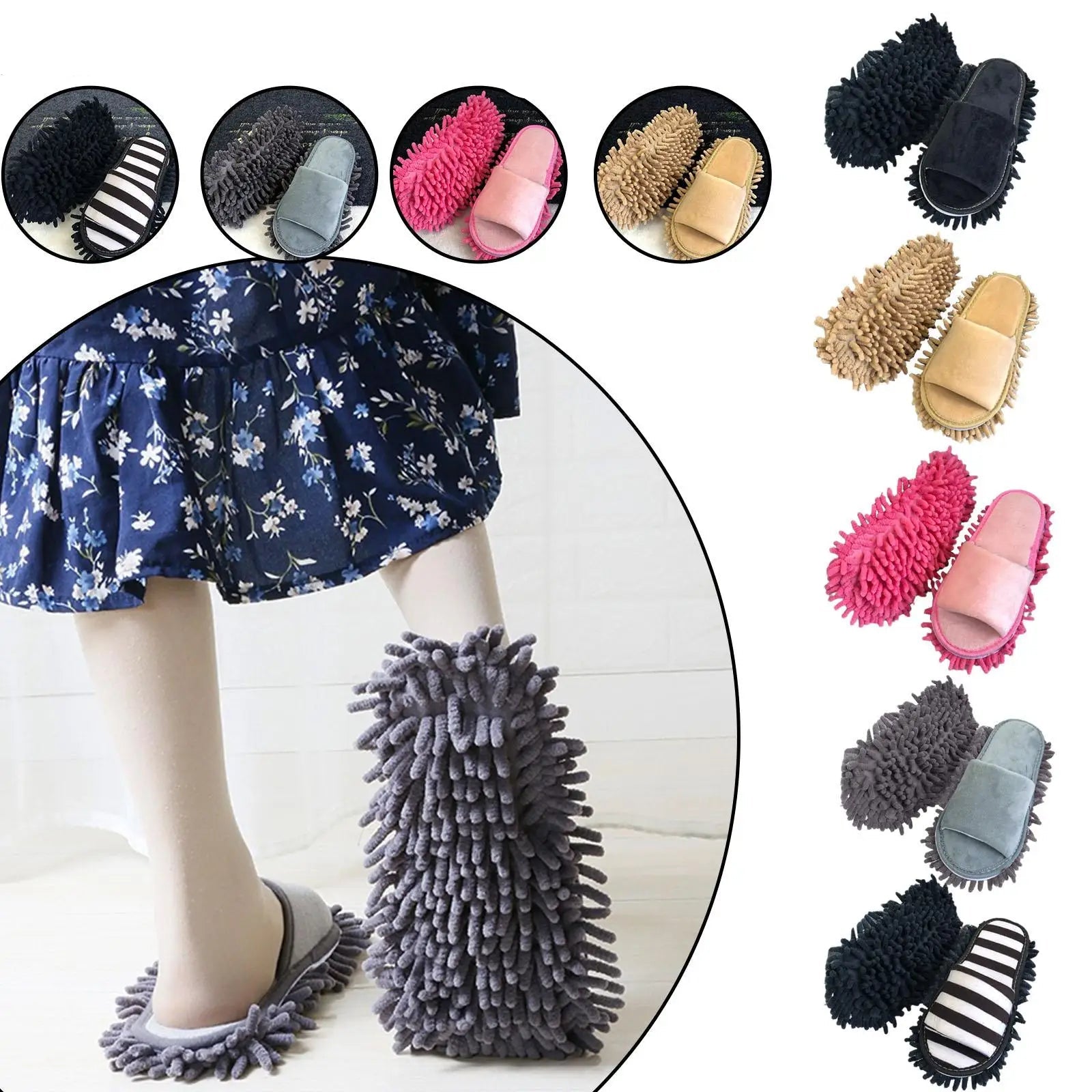 Pantoufles d'intérieur anti-poussière mixte