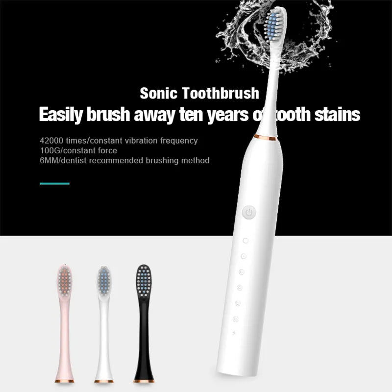 Brosse à dents électrique à ultrason 6 Modes - Kit complet
