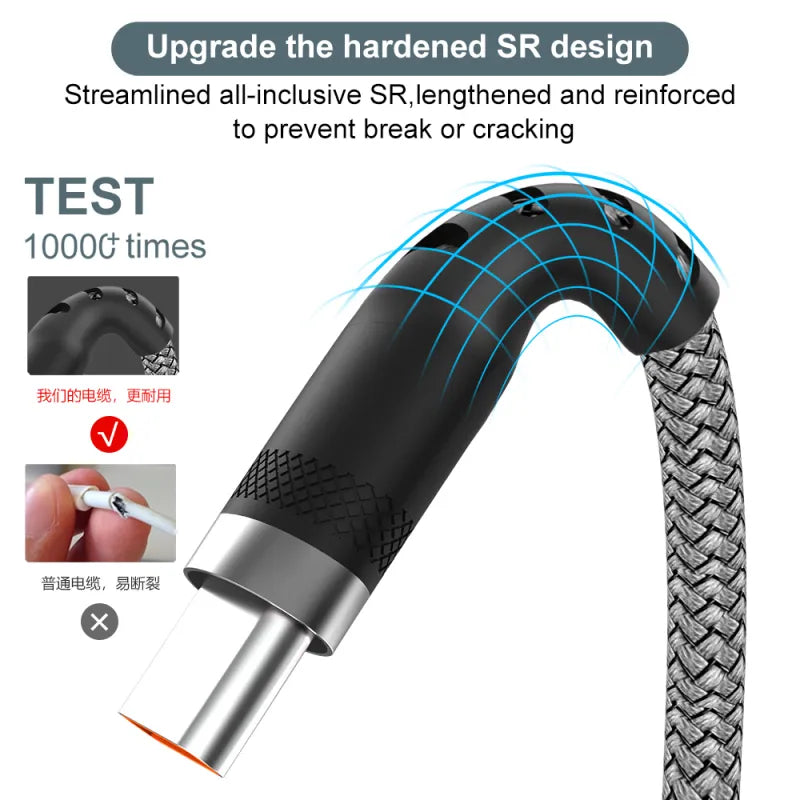 Câble USB tressé Type-C - Jusqu'à 8 mètres !