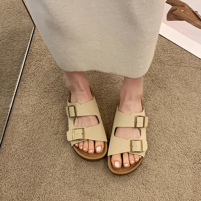 Mules confortables d'été 2 brides pour Femmes