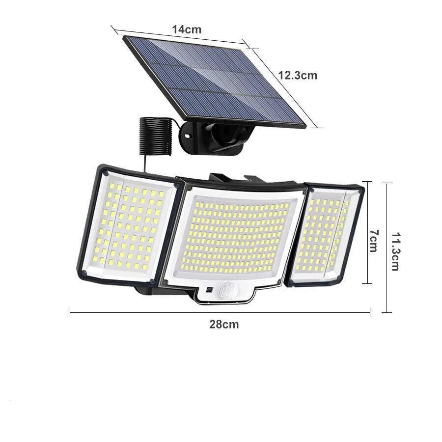 Applique Solaire 348LED - Eclairage puissant 180 degrés