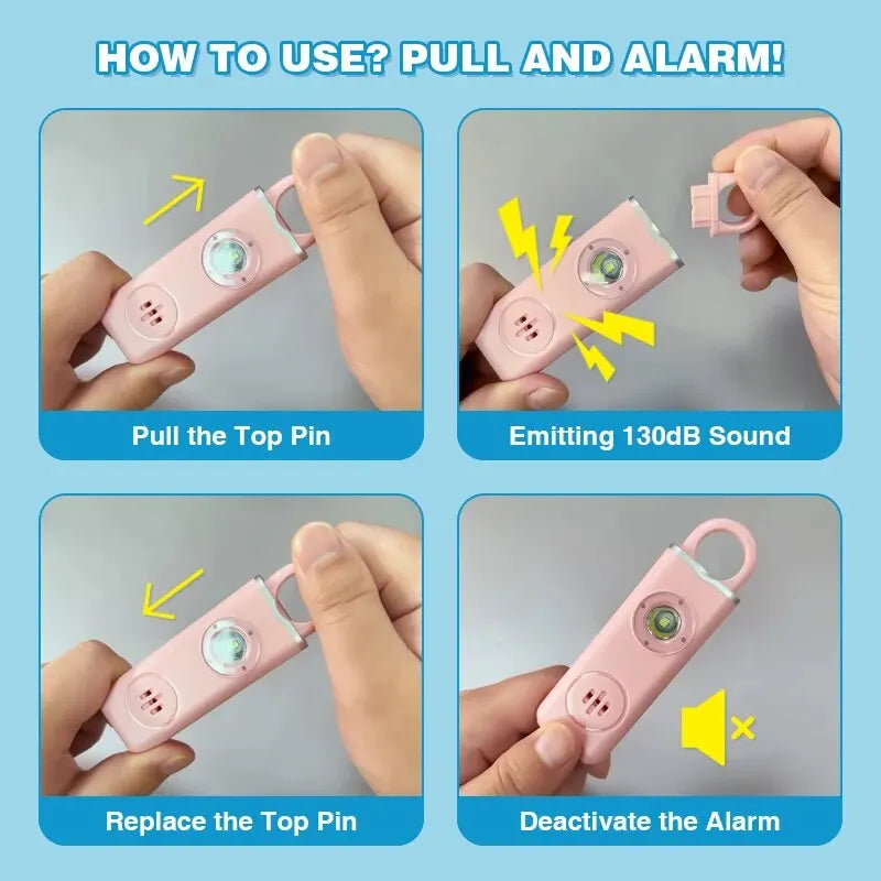 Mini Sirène de sécurité anti-agression de poche