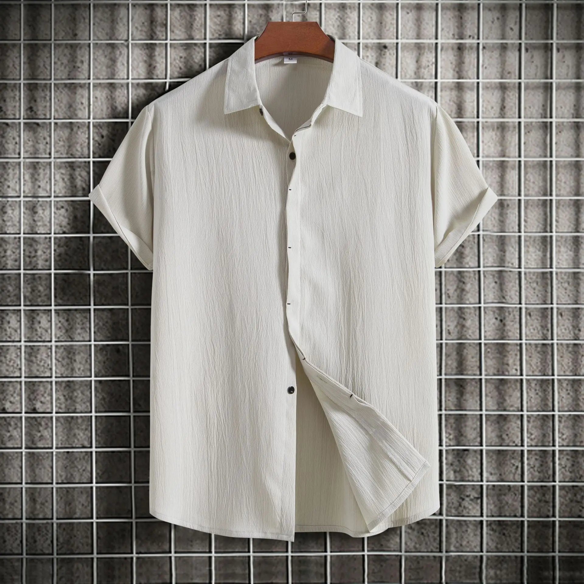 Chemise Légère en Coton Respirant Manches Courtes - Homme