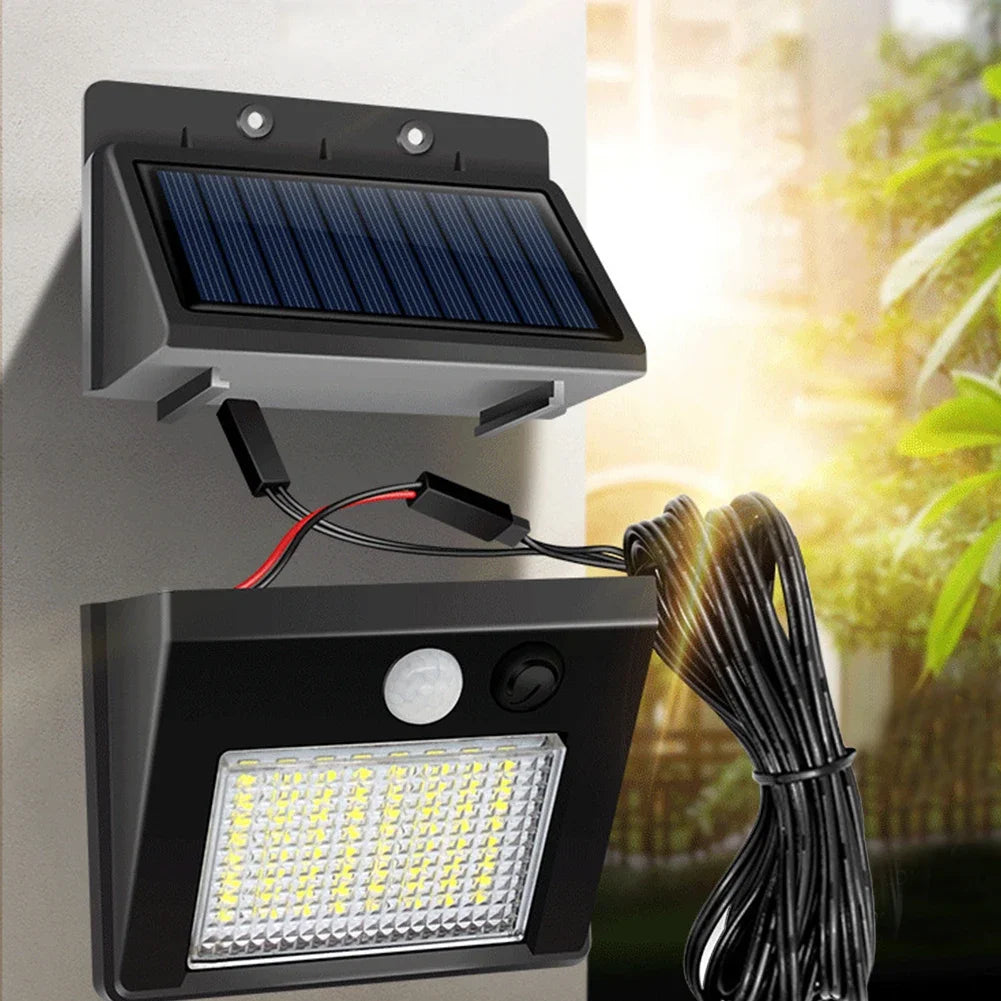 Lampe Murale Solaire 48 LED – Panneau Séparable