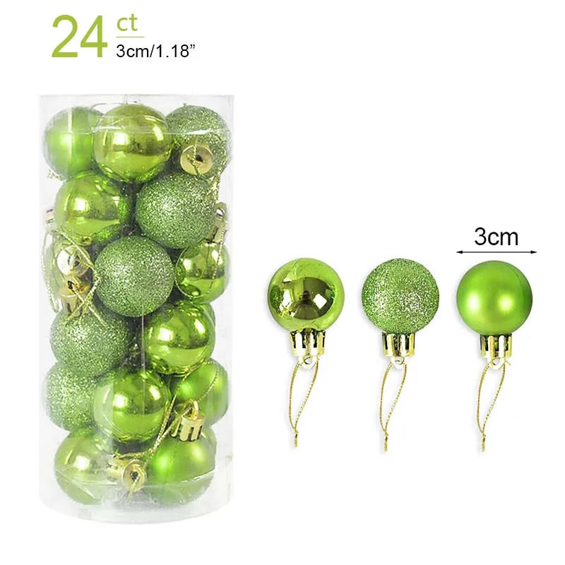 Lot de 36 Mini Boules de Noël