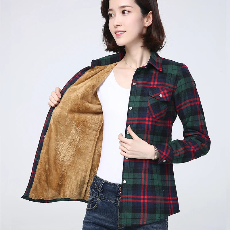 Chemise intérieur polaire à carreaux