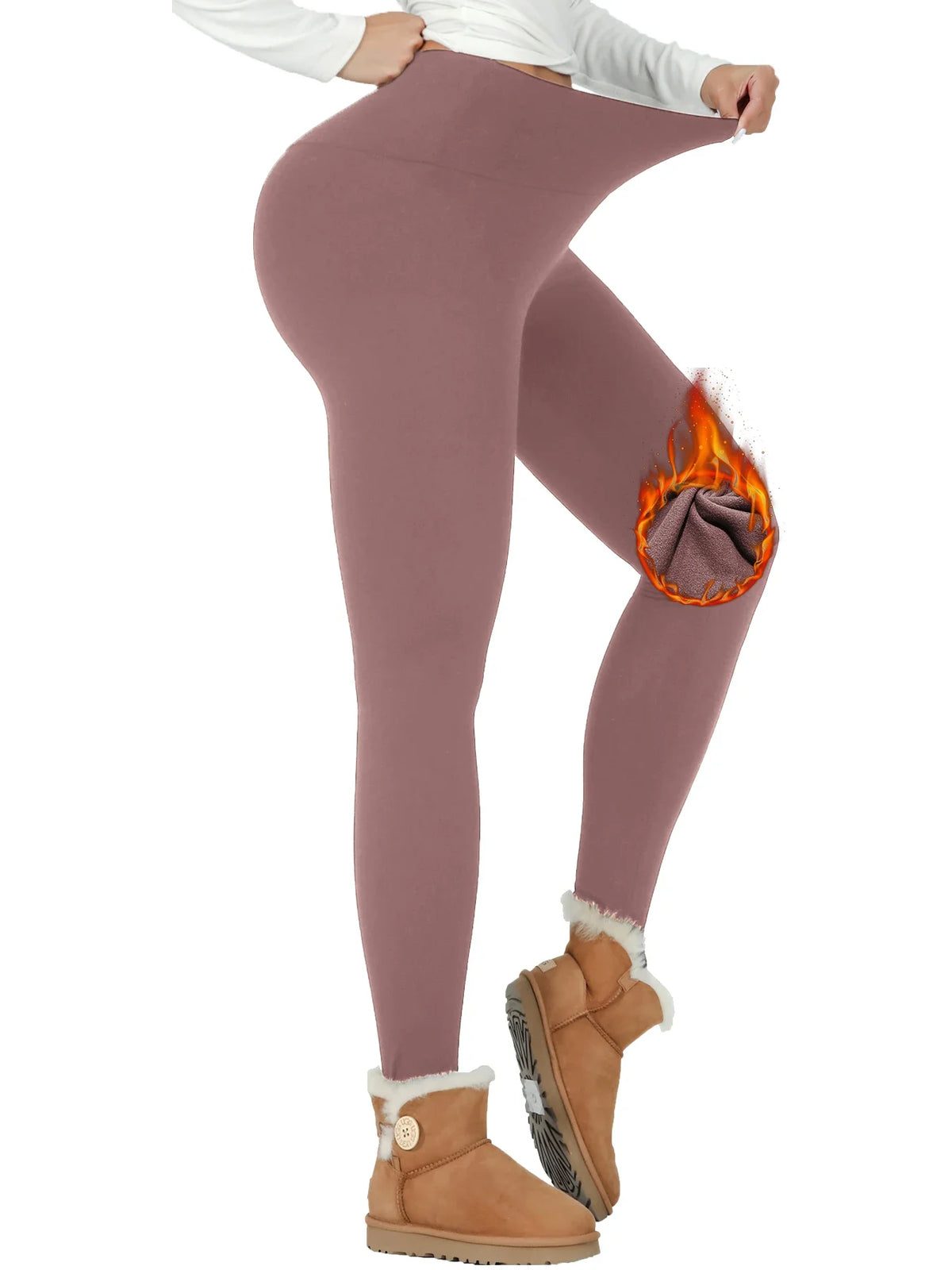 Legging Thermique Femme Taille Haute Doublé Polaire Épais & Doux pour Hiver – 9 Couleurs & 6 Tailles
