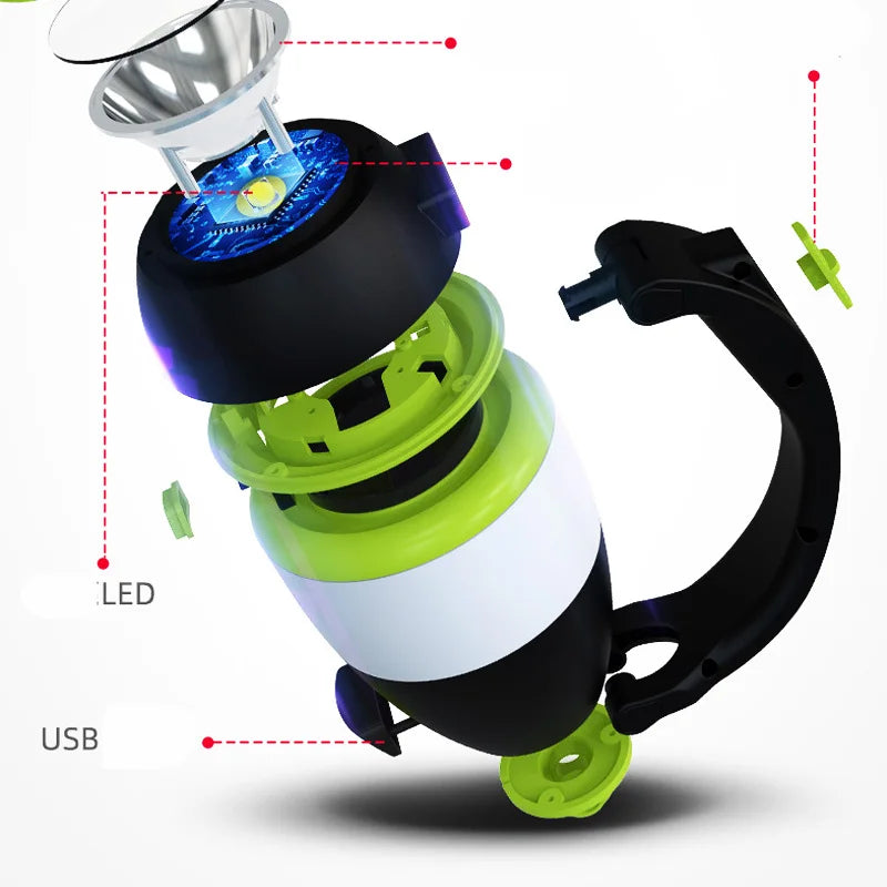 Lampe de camping multifonctions 3 en 1 à LED rechargeable