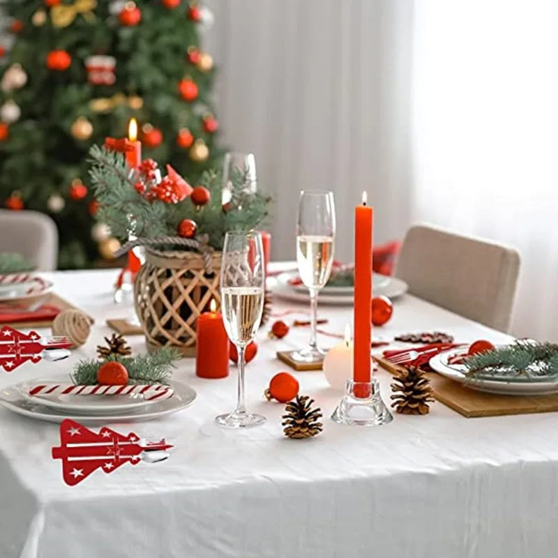 Lot de 10 Portes-couverts en Sapin de Noël