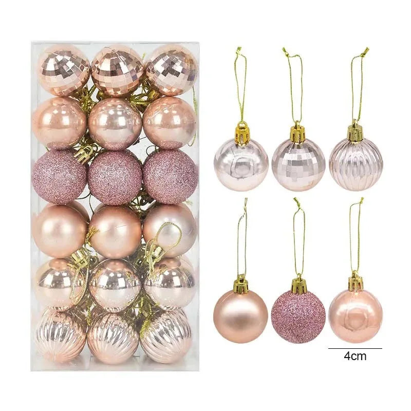 Lot de 36 Mini Boules de Noël