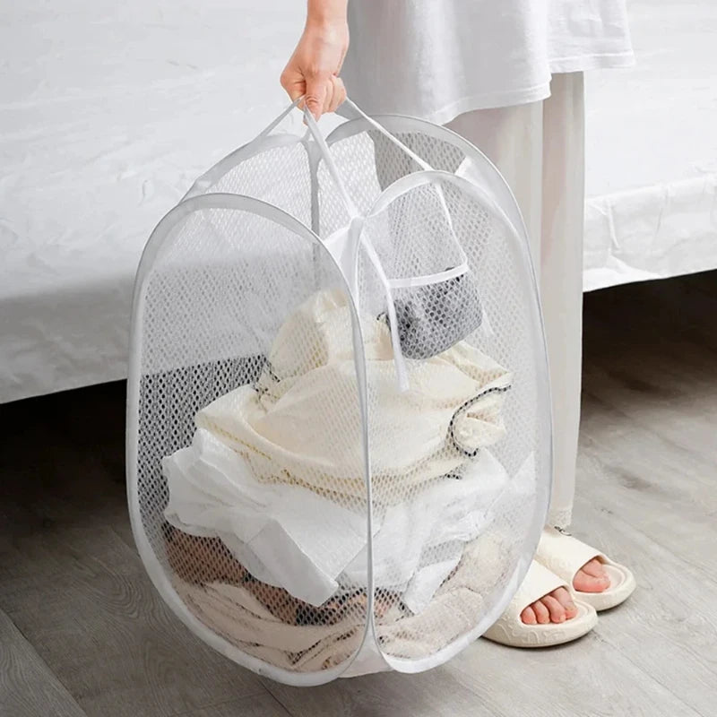 Grand Panier à Linge en Maille Pop-up et Pliable