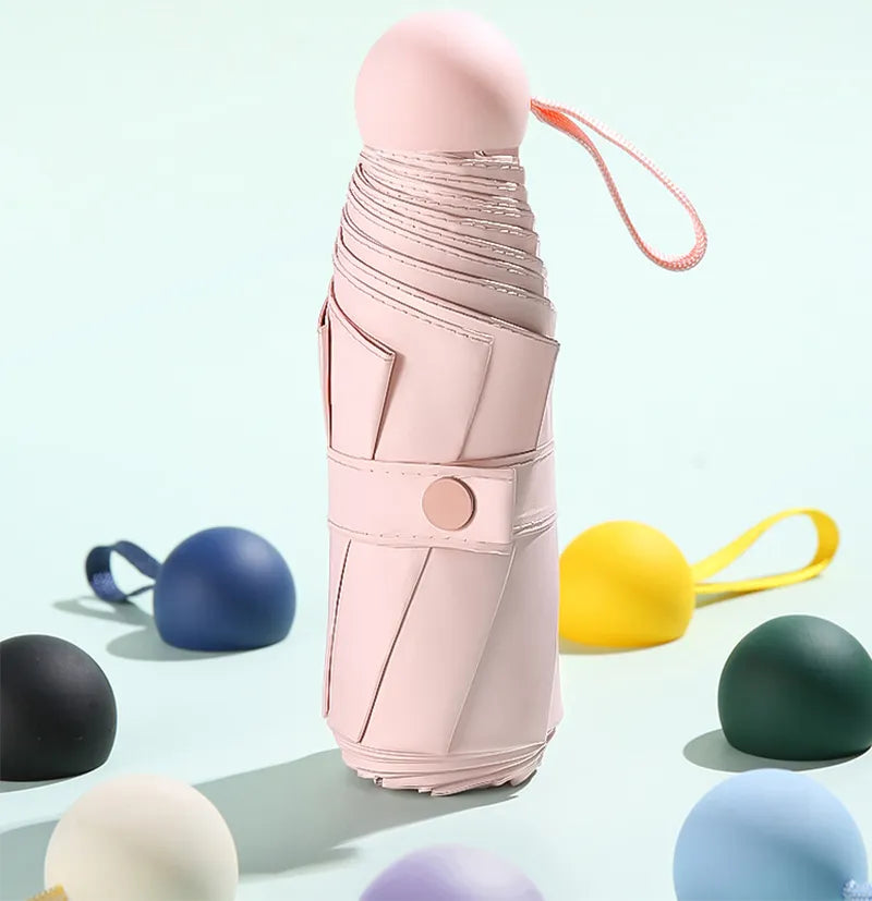Mini Parapluie Compact avec Boîte de Rangement