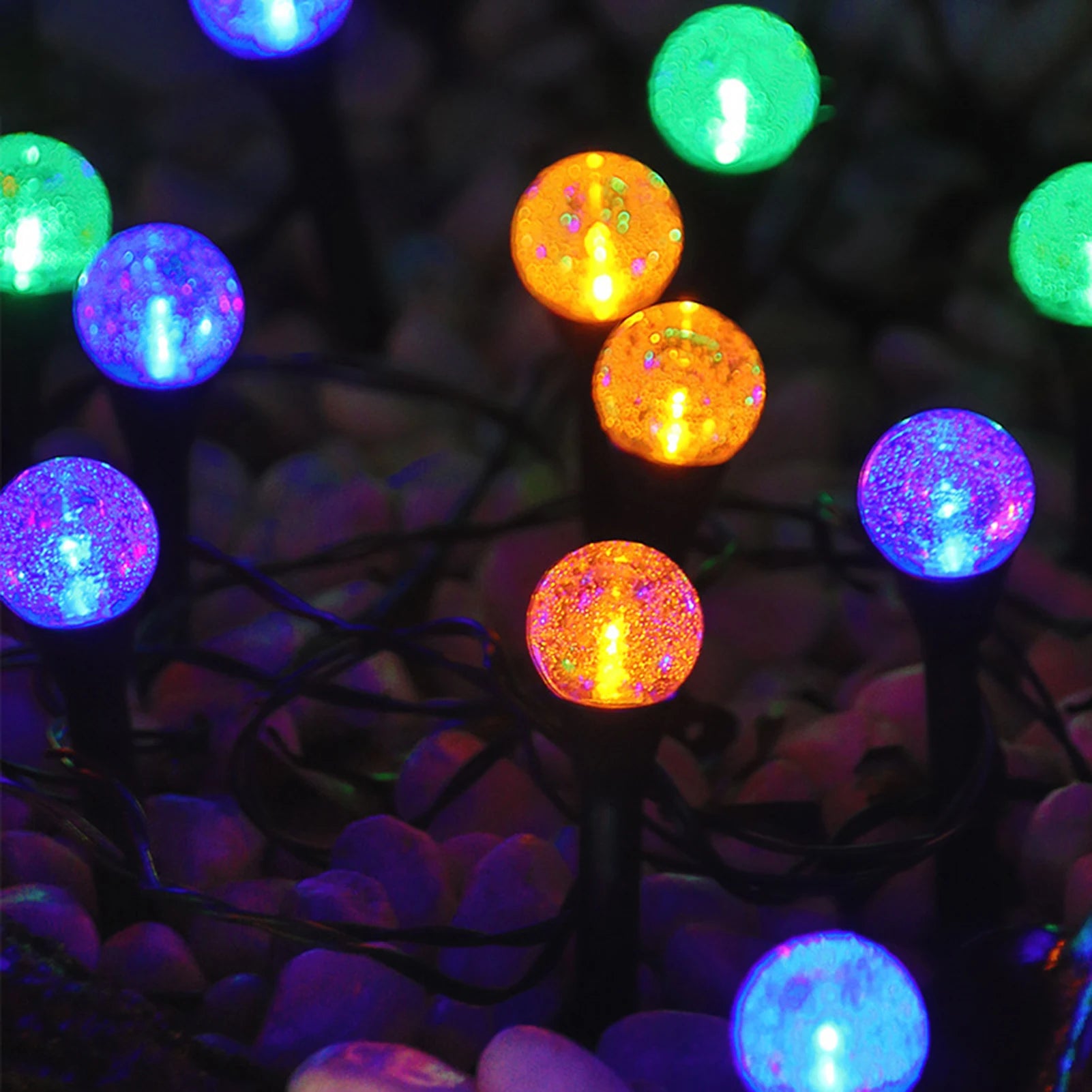 Set de 20 Lampes Solaires Effet Bulle pour Jardin