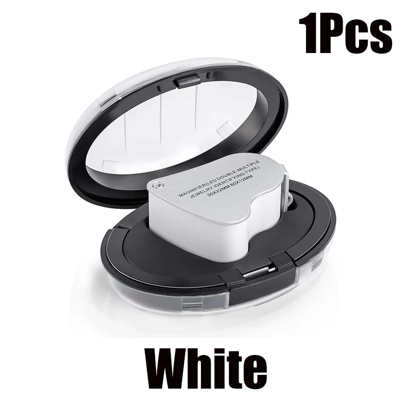 Loupe de Poche de Main 60X + 30X & 2 lumières LED
