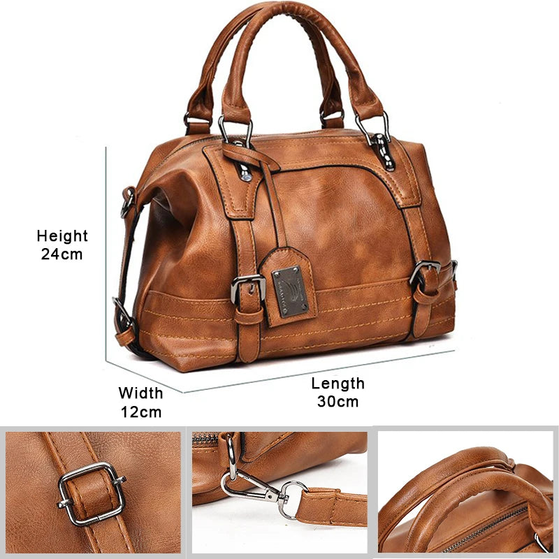 Sac à main vintage en cuir PU