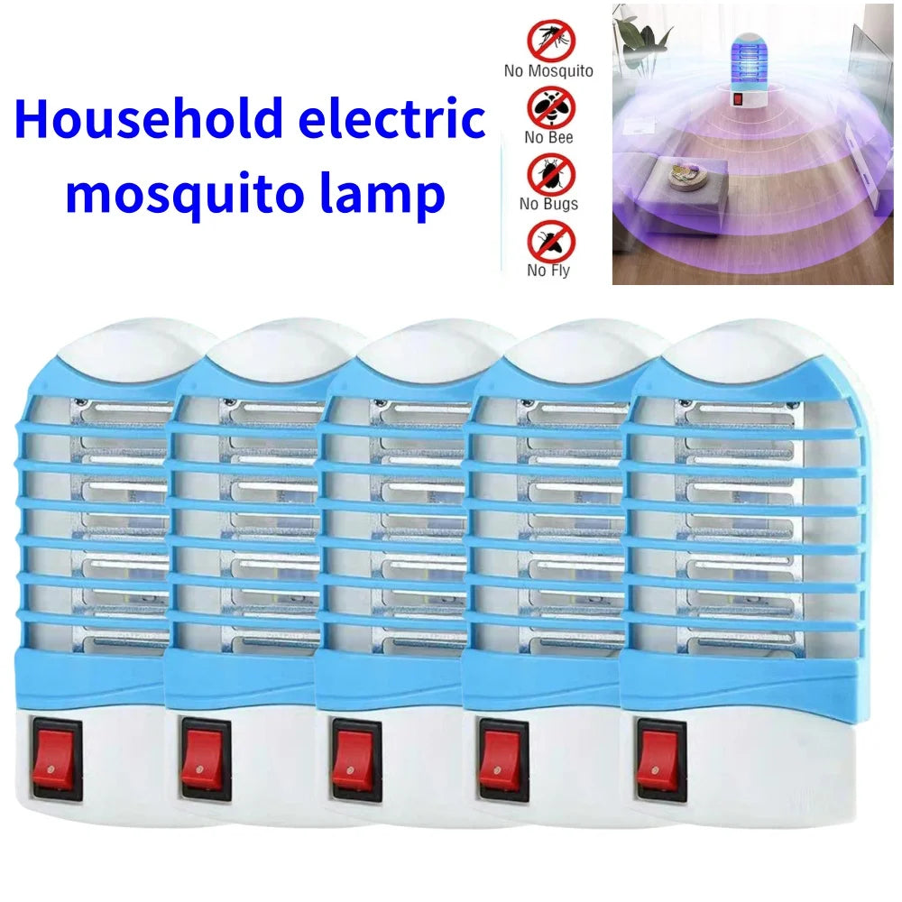 Lot de 5 Lampes Anti-Moustiques LED à Brancher – Pièges Électriques pour Insectes Volants avec Veilleuse